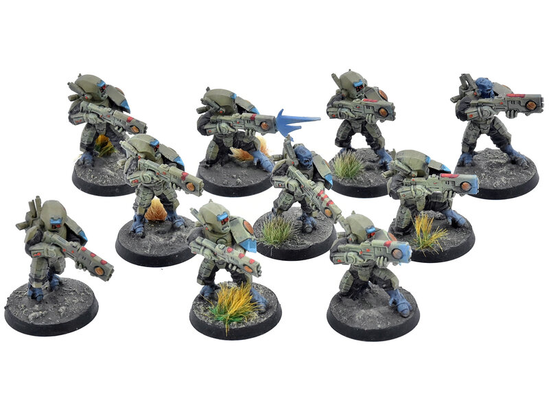 Games Workshop TAU EMPIRE 10 Breacher Team #3 WELL PAINTED Warhammer 40K