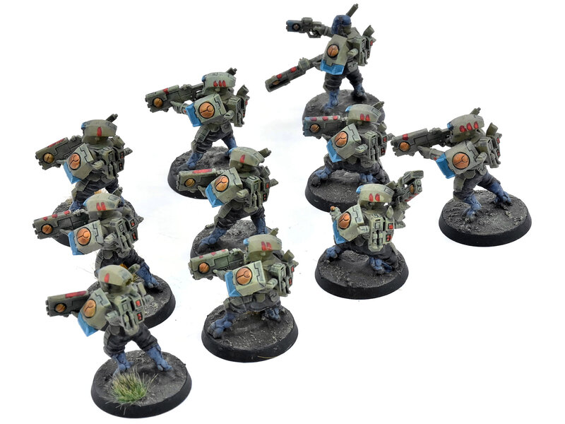 Games Workshop TAU EMPIRE 10 Breacher Team #2 WELL PAINTED Warhammer 40K