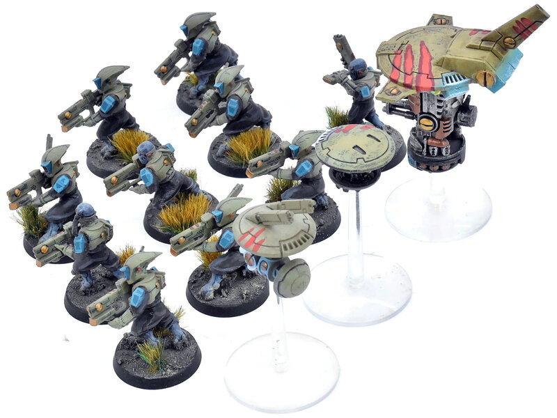 Games Workshop TAU EMPIRE 13 Pathfinder Team With Drones #1 WELL PAINTED Warhammer 40K
