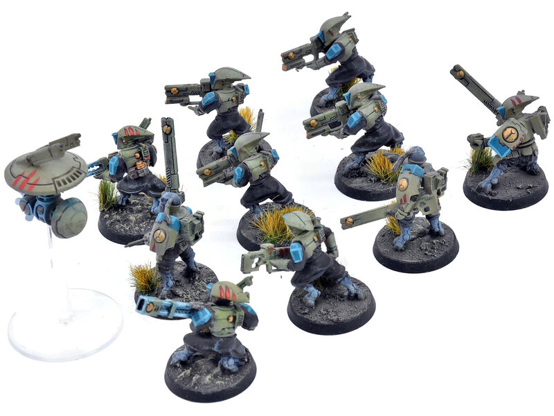 Games Workshop TAU EMPIRE 11 Pathfinder Team With Drones #2 WELL PAINTED Warhammer 40K