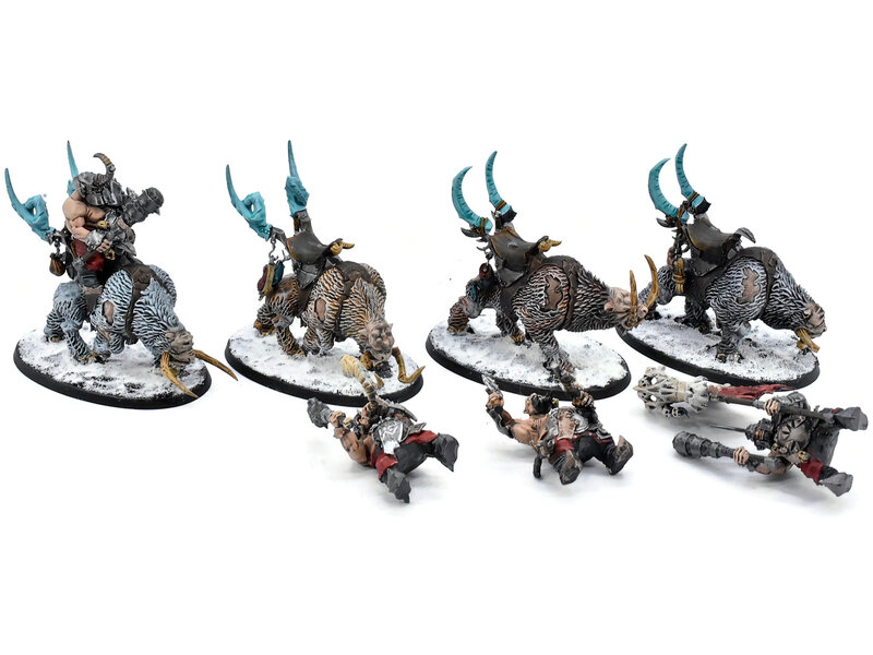 Games Workshop OGOR MAWTRIBES 4 Mournfang Pack #1 WELL PAINTED Warhammer Sigmar