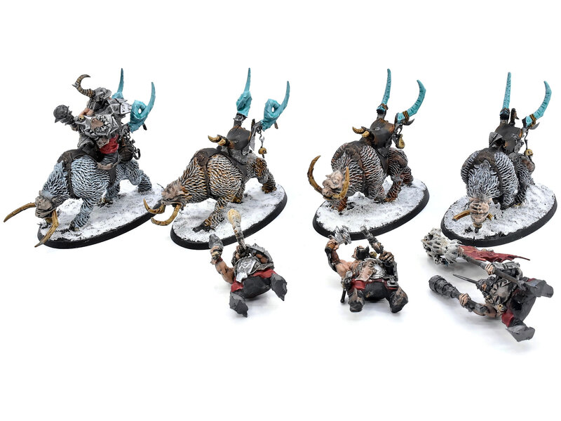 Games Workshop OGOR MAWTRIBES 4 Mournfang Pack #1 WELL PAINTED Warhammer Sigmar