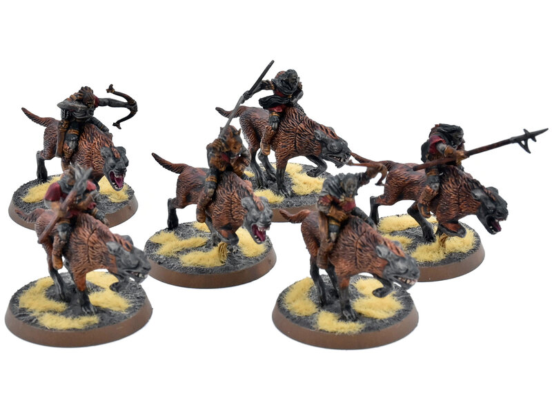 Games Workshop LOTR 6 Mordor Warg Riders #1 WELL PAINTED Middle Earth Strategy Battle Game