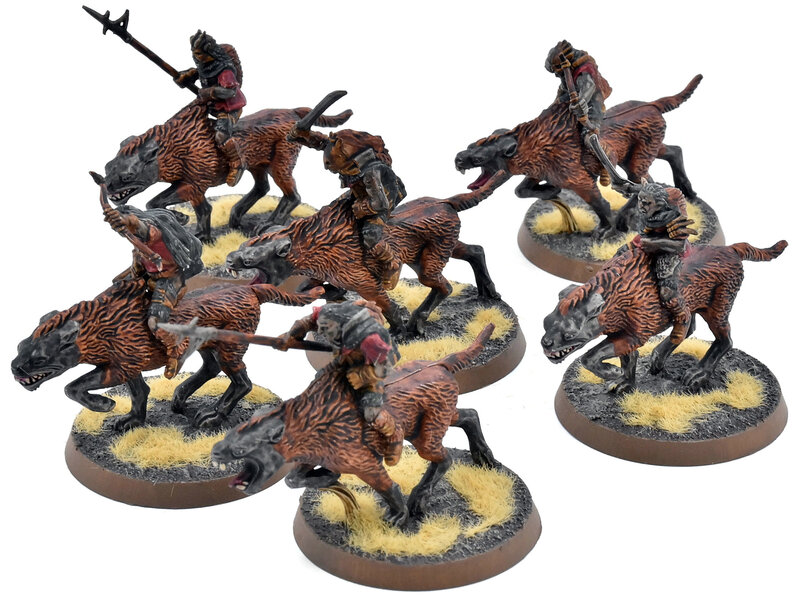 Games Workshop LOTR 6 Mordor Warg Riders #1 WELL PAINTED Middle Earth Strategy Battle Game