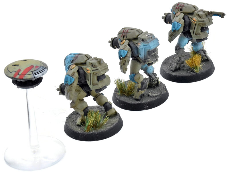 Games Workshop TAU EMPIRE 3 Xv25 Stealth Battlesuits With Drones #2 WELL PAINTED Warhammer 40K