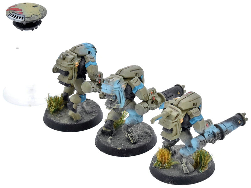 Games Workshop TAU EMPIRE 3 Xv25 Stealth Battlesuits With Drones #2 WELL PAINTED Warhammer 40K