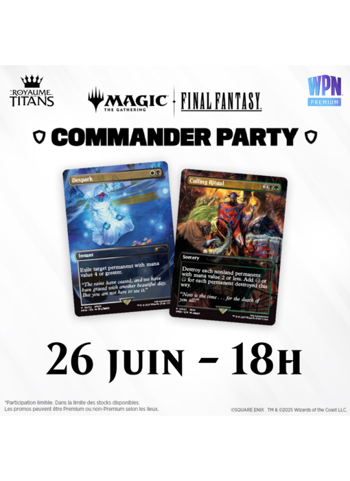 Commander Party Final Fantasy - 26 juin 18h