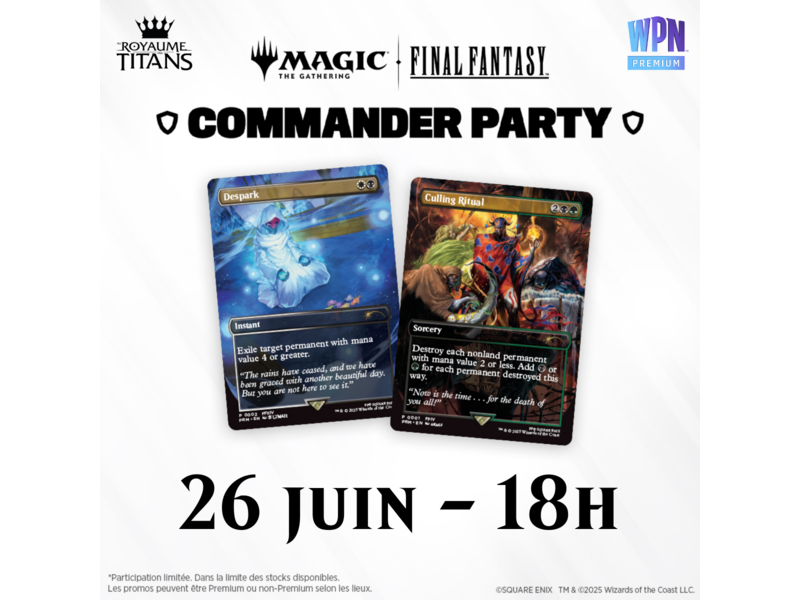 Commander Party Final Fantasy - 26 juin 18h