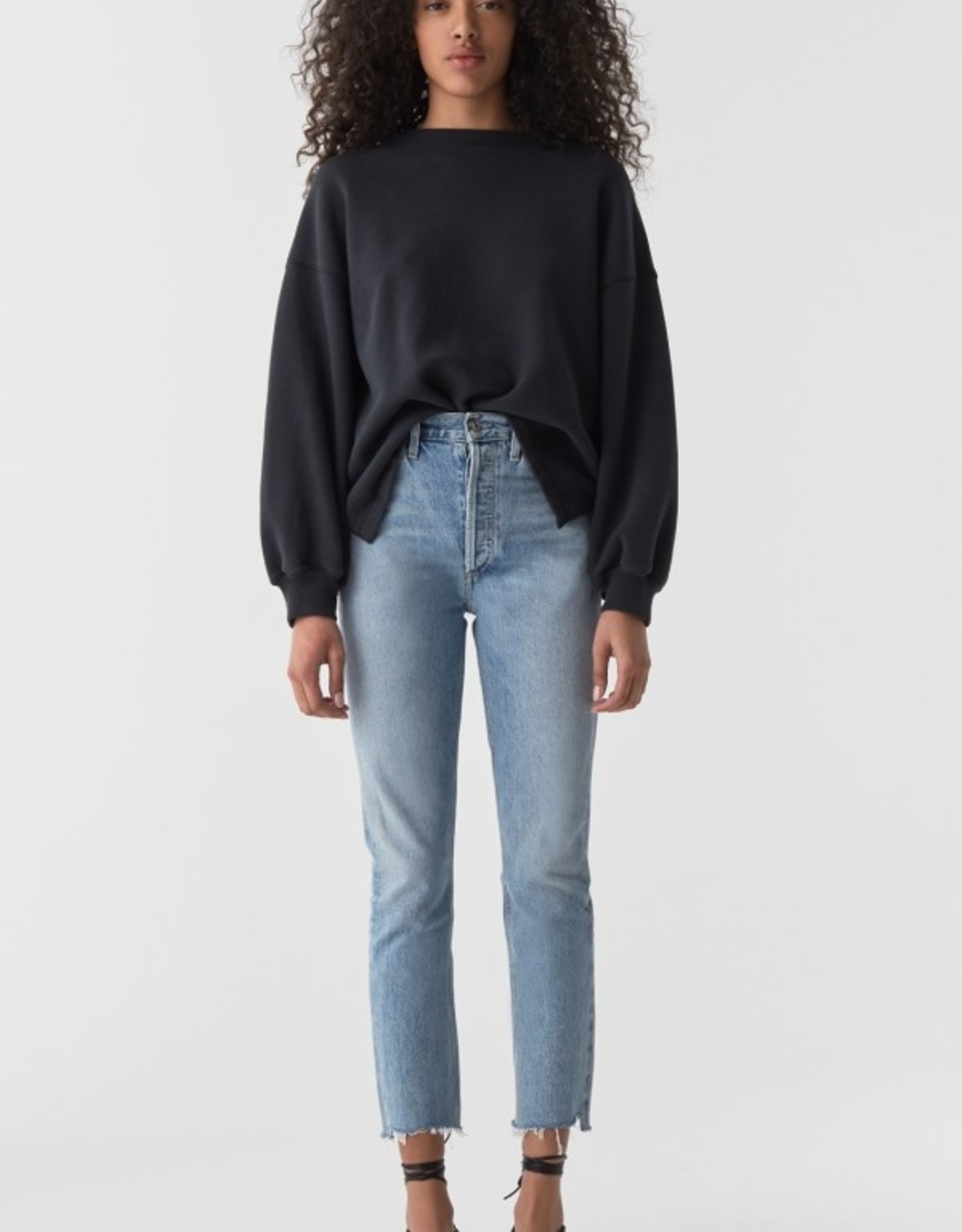 Riley high rise straight crop in zephyr Clearance