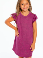 Chaser Triblend Flutter Sleeve Shirttail Dress
