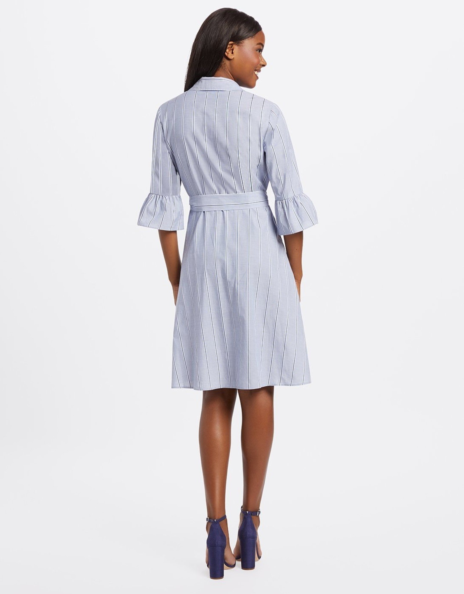 ruffle sleeve shirt dress