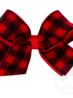 Wee Ones Medium Flannel Buffalo Check Overlay Bow