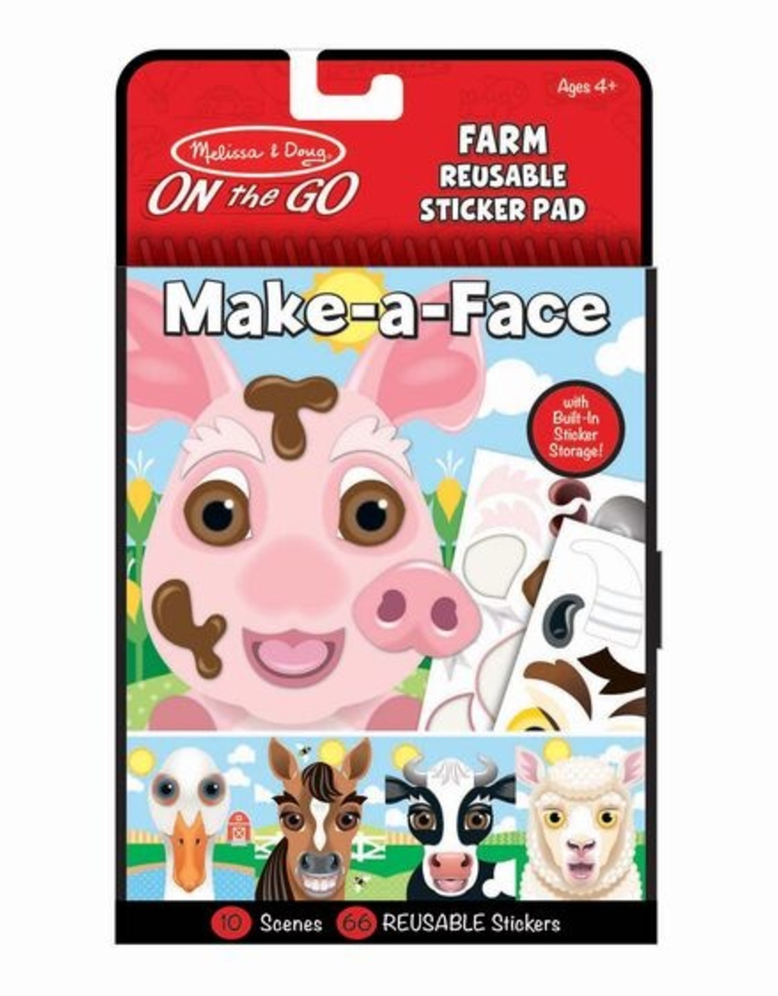 Melissa & Doug Make-a-Face Farm Reusable Sticker Pad