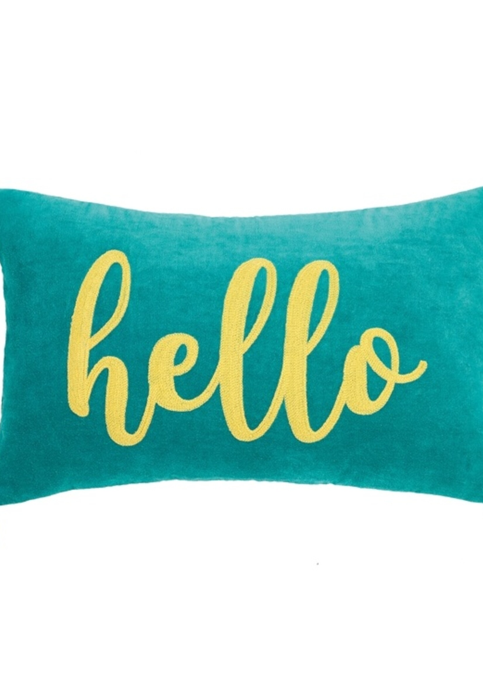 Peking Handicraft Hello Tassels Embroidered Pillow