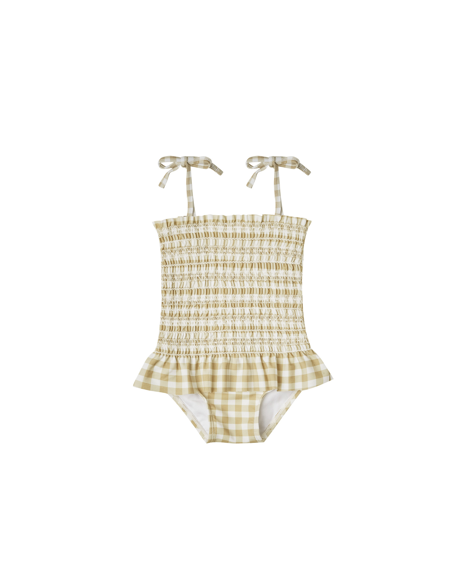 Gingham Smocked Onepiece Swimsuit - From Marfa