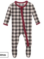 KicKee Pants Print Muffin Ruffle Footie with Zipper