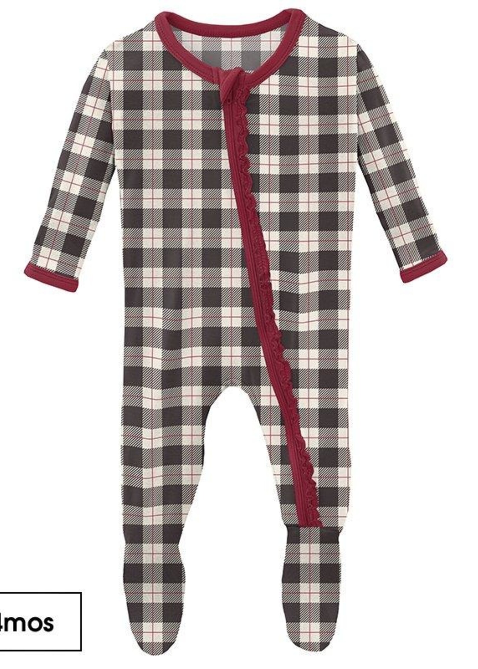 KicKee Pants Print Muffin Ruffle Footie with Zipper