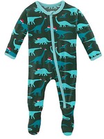 KicKee Pants Print Footie with Zipper