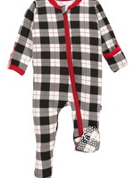 KicKee Pants Print Footie with Zipper