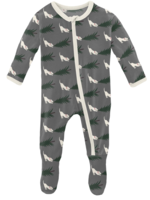 KicKee Pants Print Footie with Zipper