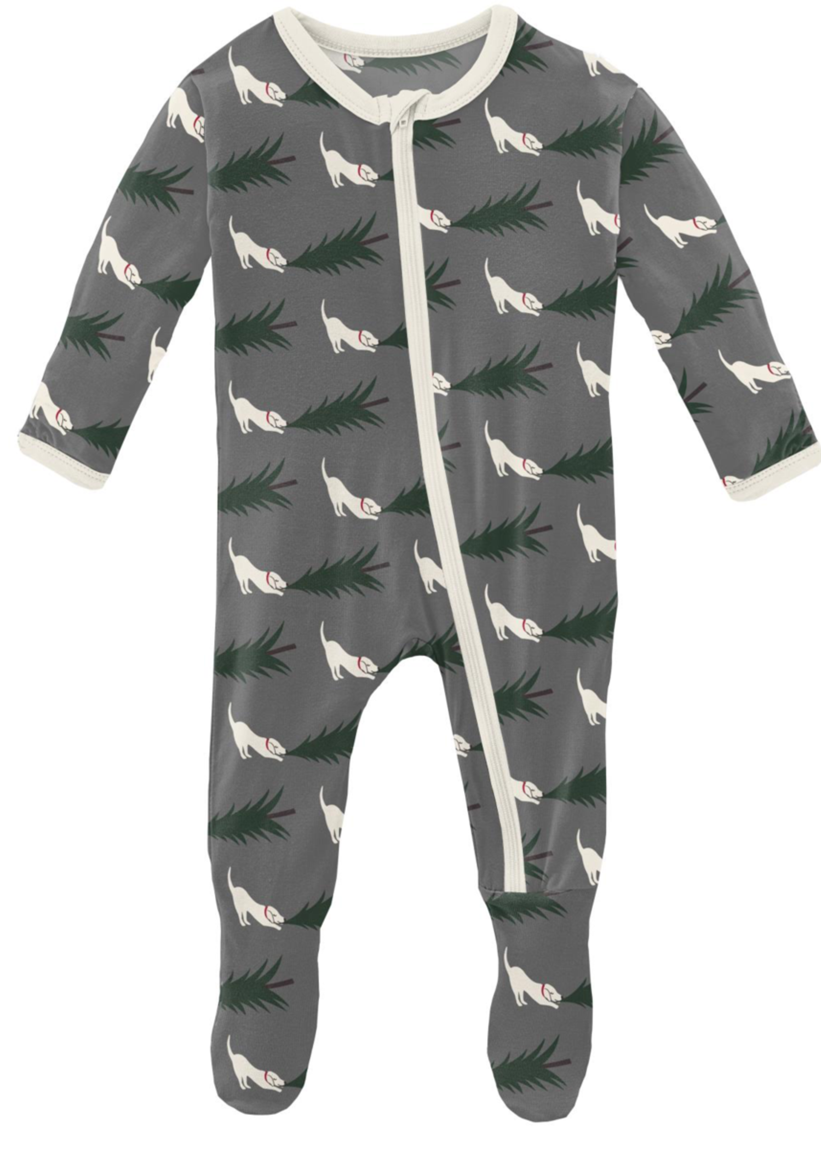 KicKee Pants Print Footie with Zipper