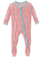 KicKee Pants Print Muffin Ruffle Footie with Zipper