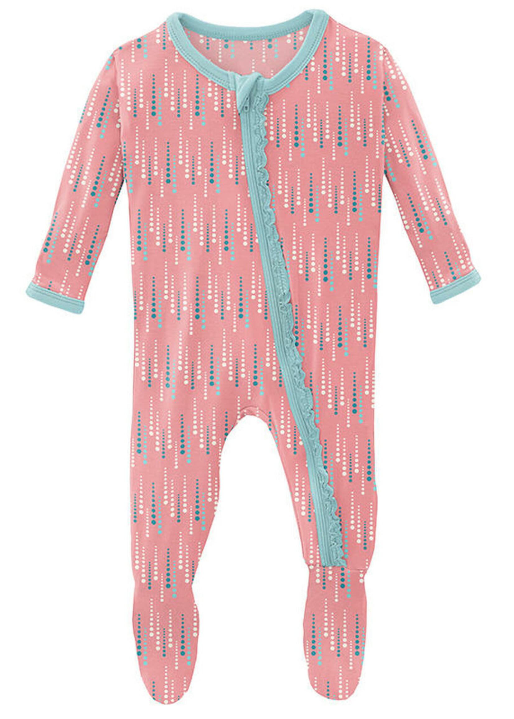 KicKee Pants Print Muffin Ruffle Footie with Zipper