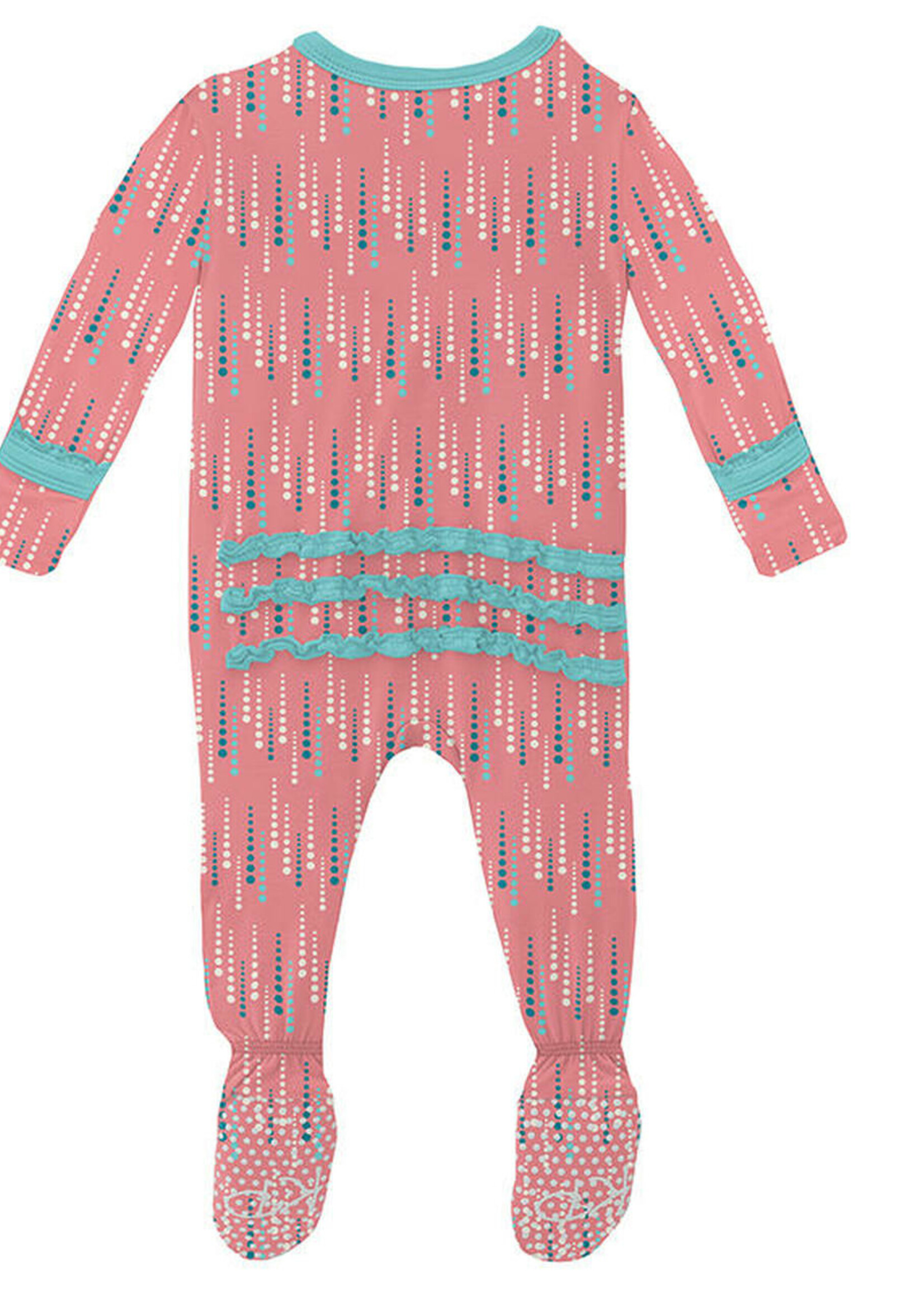 KicKee Pants Print Muffin Ruffle Footie with Zipper