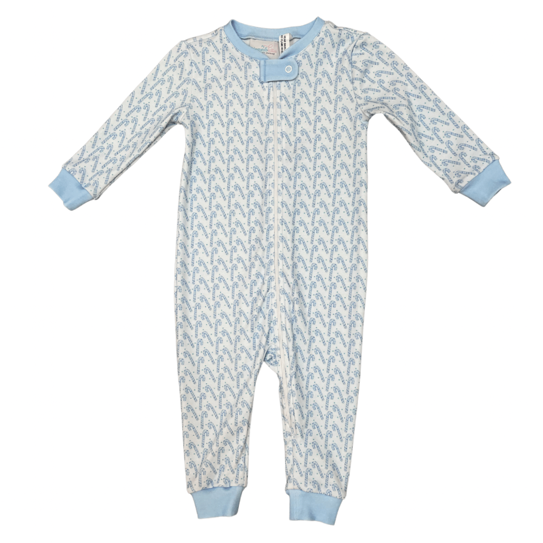 One Piece Zip Up Jammies Green Stripe main image 0