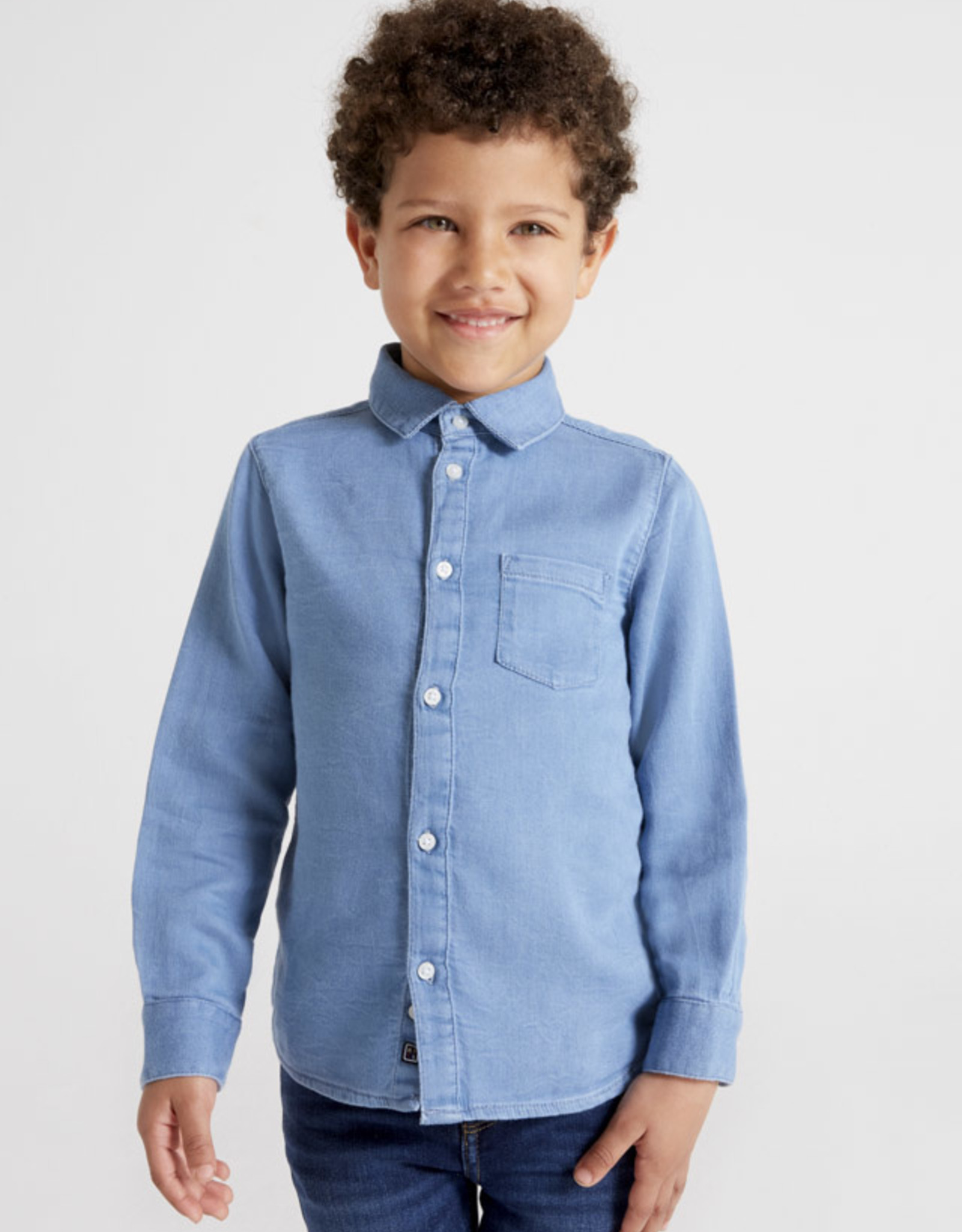 Mayoral Long Sleeved Denim Shirt