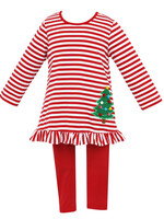 Claire and Charlie X'MAS TREE - Girl's Tunic Set w/ Leggings
