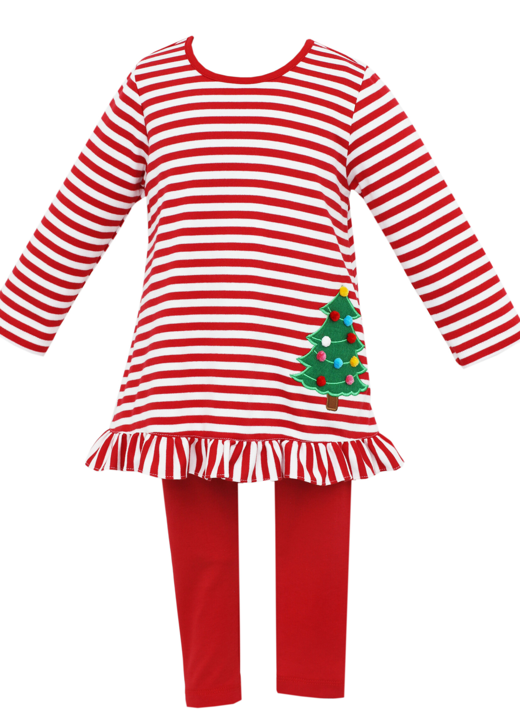 Claire and Charlie X'MAS TREE - Girl's Tunic Set w/ Leggings