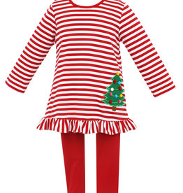 Claire and Charlie X'MAS TREE - Girl's Tunic Set w/ Leggings