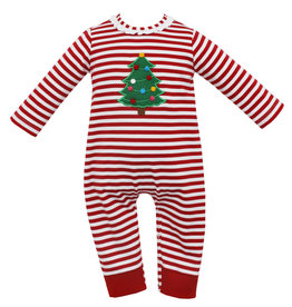 Claire and Charlie X'MAS TREE - Girl's Long Romper - L/S