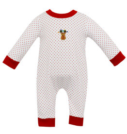 Petit Bebe REINDEER FACE - BOY'S LONG ROMPER