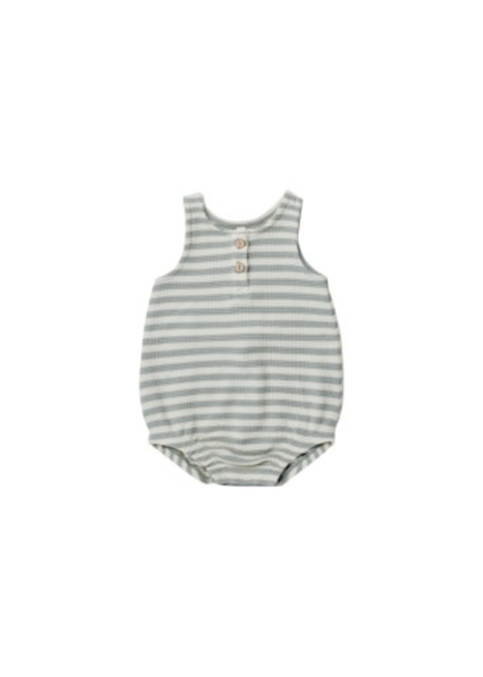Quincy Mae WAFFLE SLEEVELESS BUBBLE | SKY STRIPE