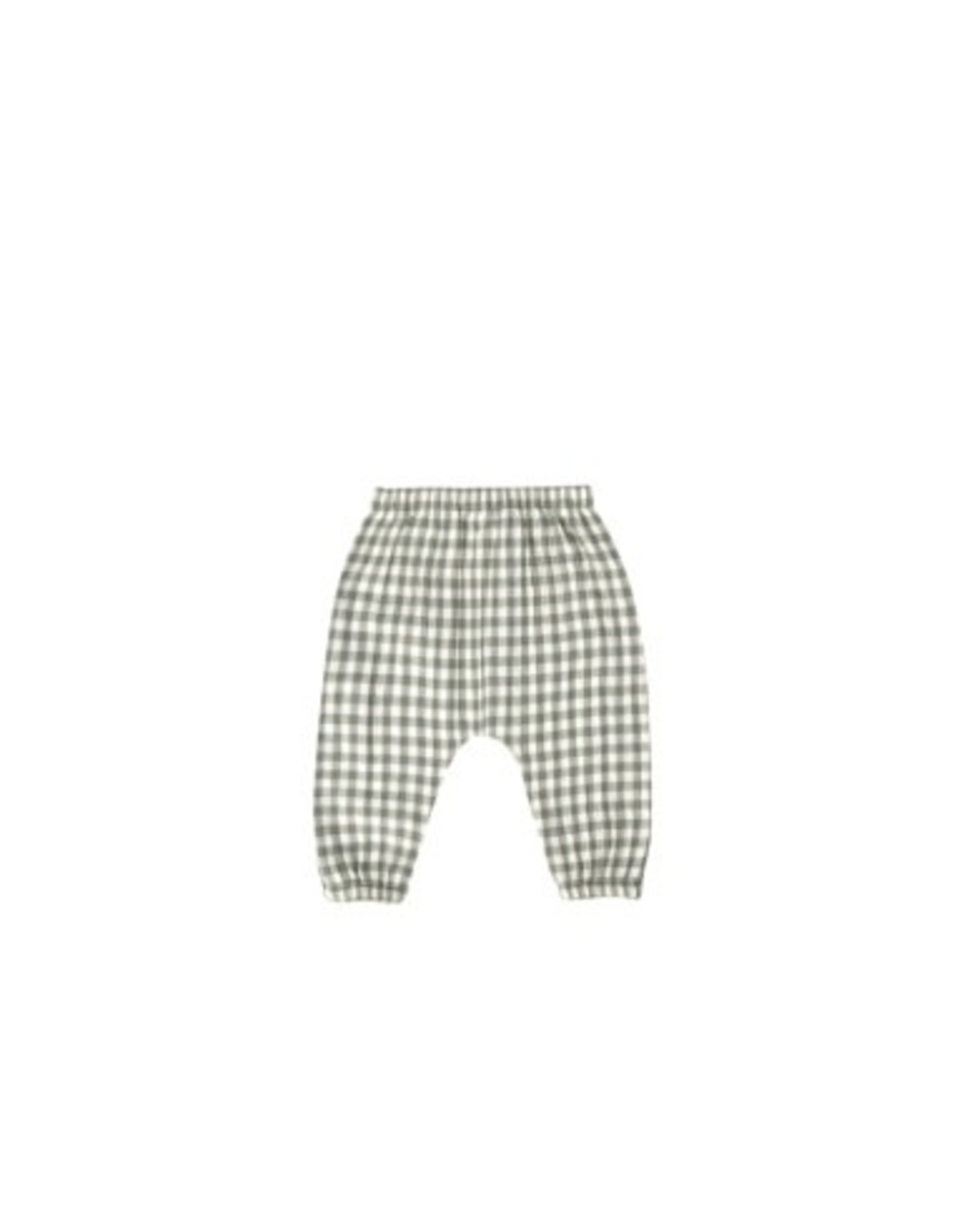Quincy Mae WOVEN PANT | SEA GREEN GINGHAM