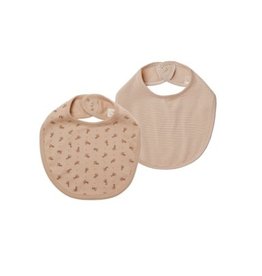 Quincy Mae JERSEY SNAP BIB | TULIPS, APRICOT STRIPE