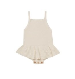 Quincy Mae KNIT RUFFLE ROMPER | NATURAL