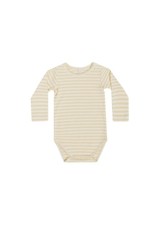 Quincy Mae RIBBED BODYSUIT | YELLOW STRIPE