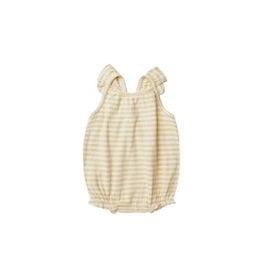 Quincy Mae RIBBED RUFFLE ROMPER | YELLOW STRIPE