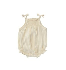 Quincy Mae SMOCKED WOVEN ROMPER | VINTAGE STRIPE