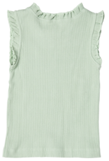 Pink Chicken girls organic ruffle rib tank - frosty green