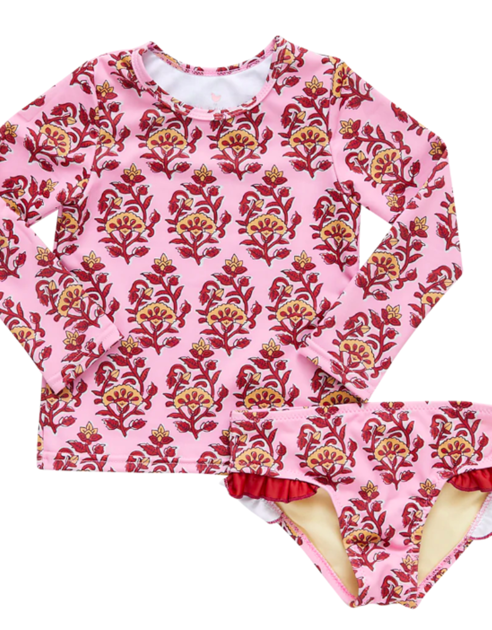 Pink Chicken girls rash guard set