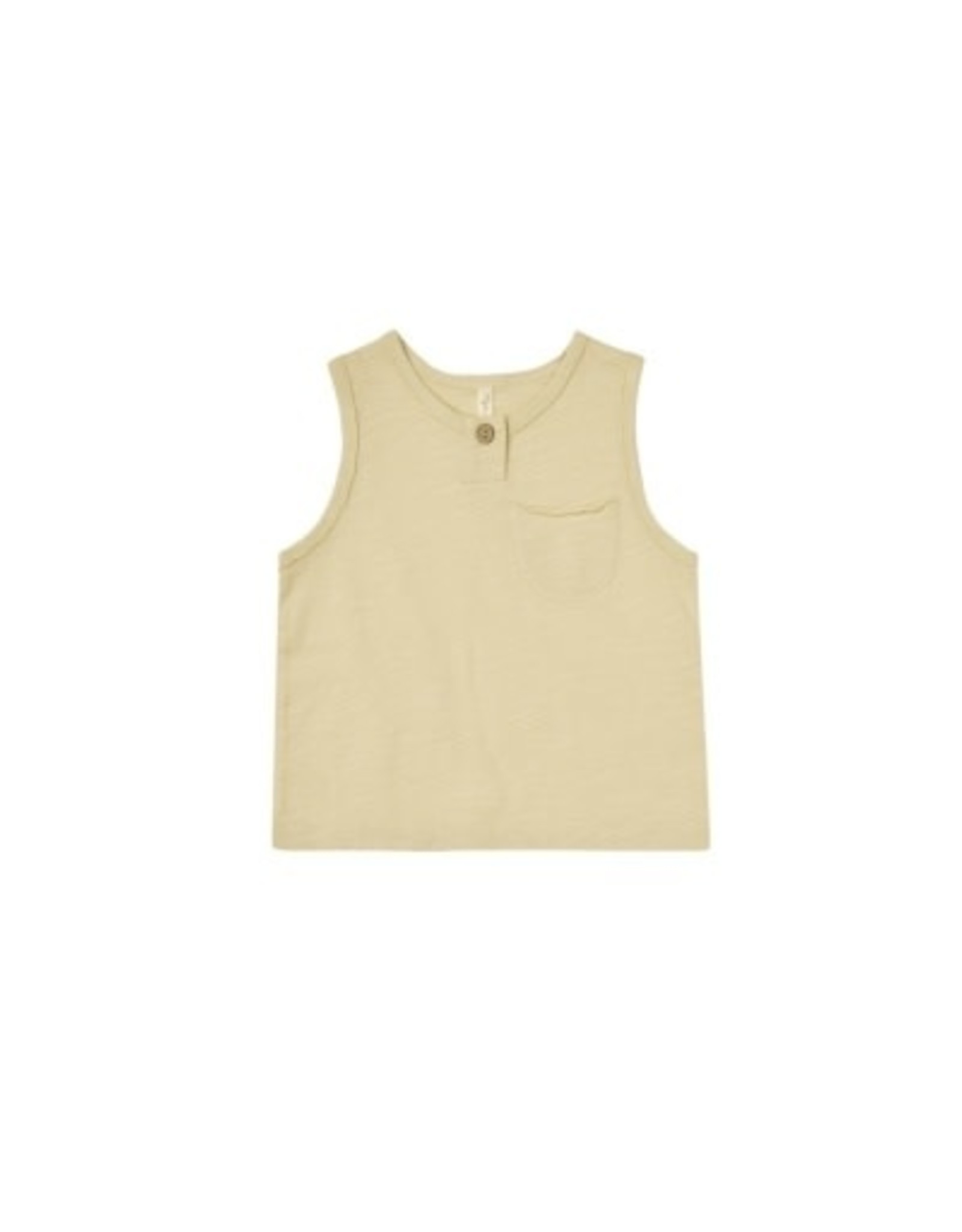 Rylee + Cru Inc. JERSEY BUTTON TANK || LEMON