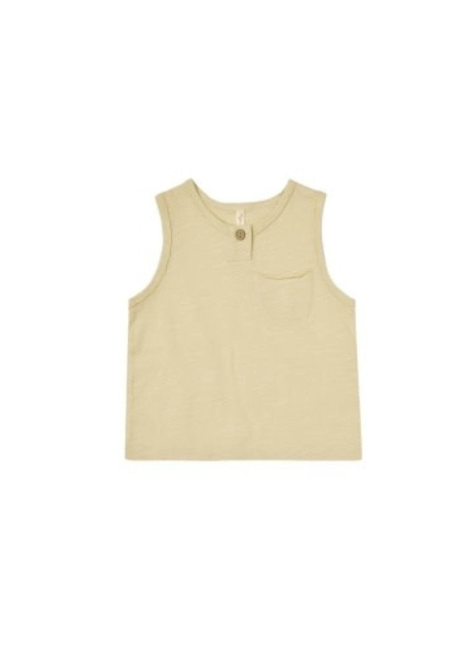 Rylee + Cru Inc. JERSEY BUTTON TANK || LEMON