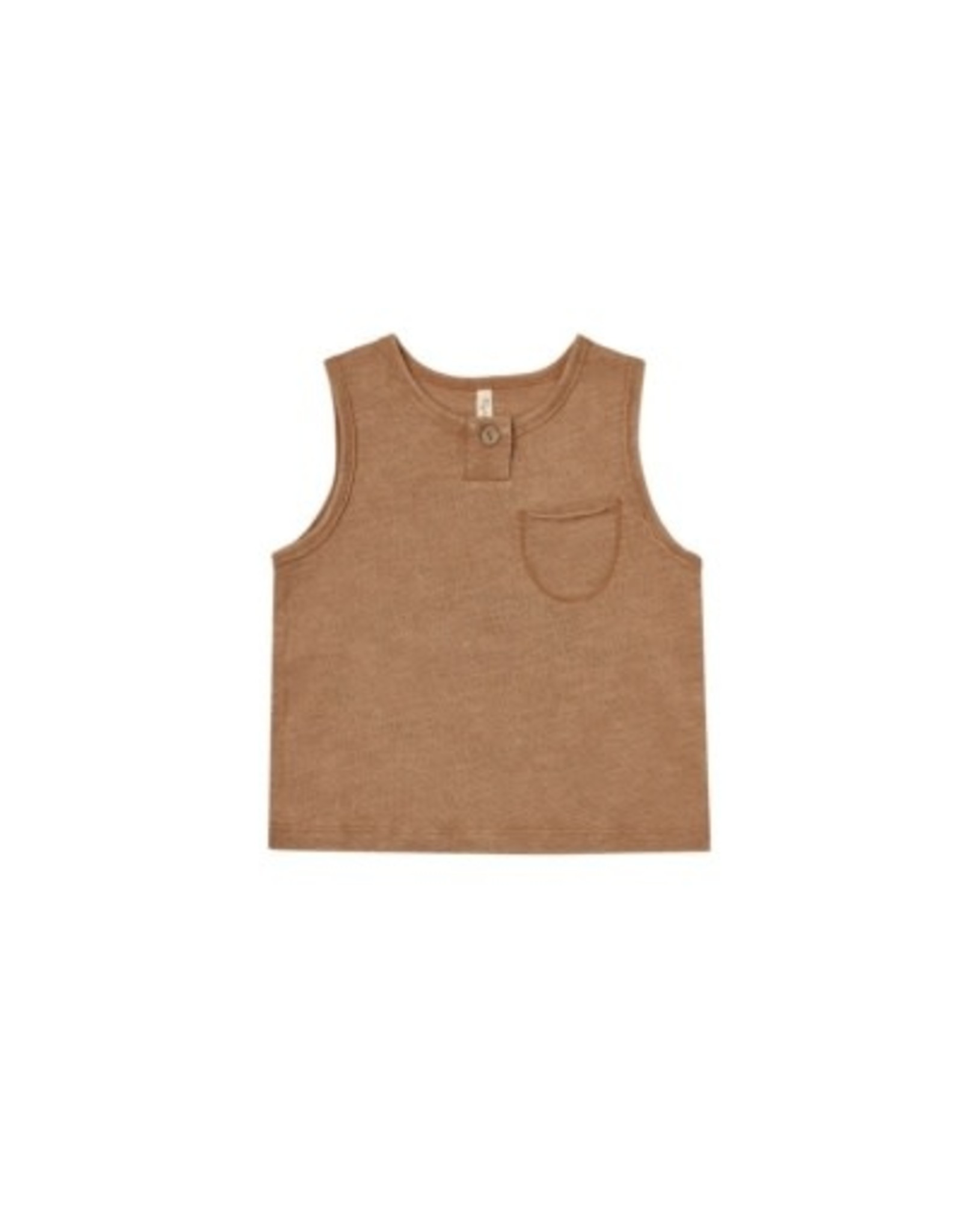 Rylee + Cru Inc. JERSEY BUTTON TANK || CAMEL