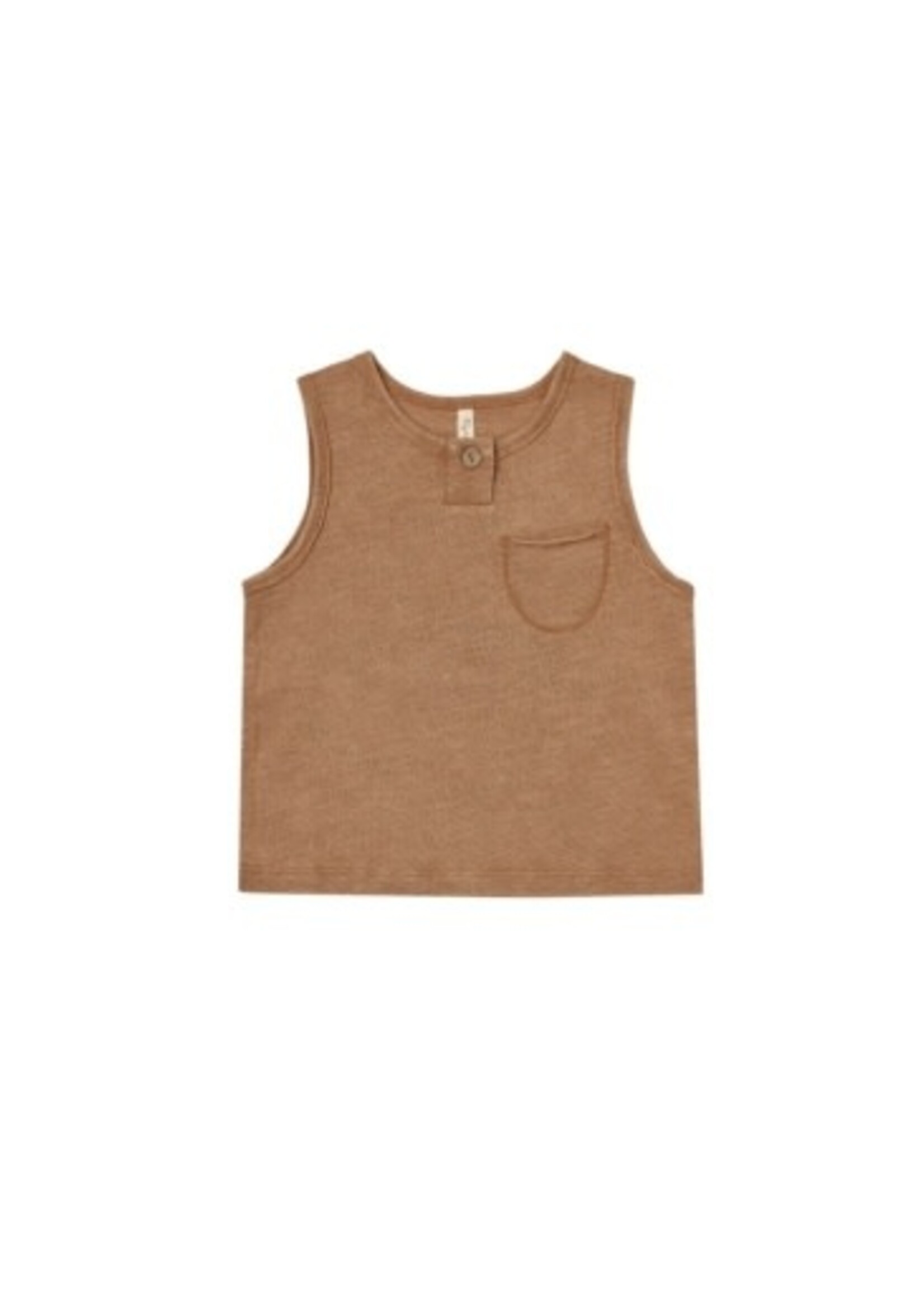Rylee + Cru Inc. JERSEY BUTTON TANK || CAMEL