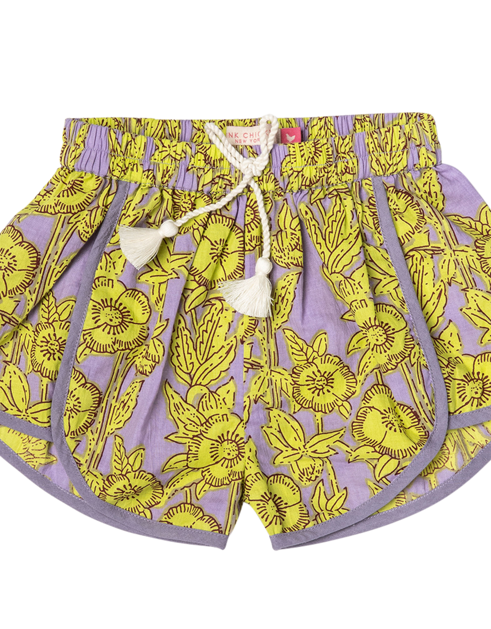 Pink Chicken girls millie short - lavender stem floral