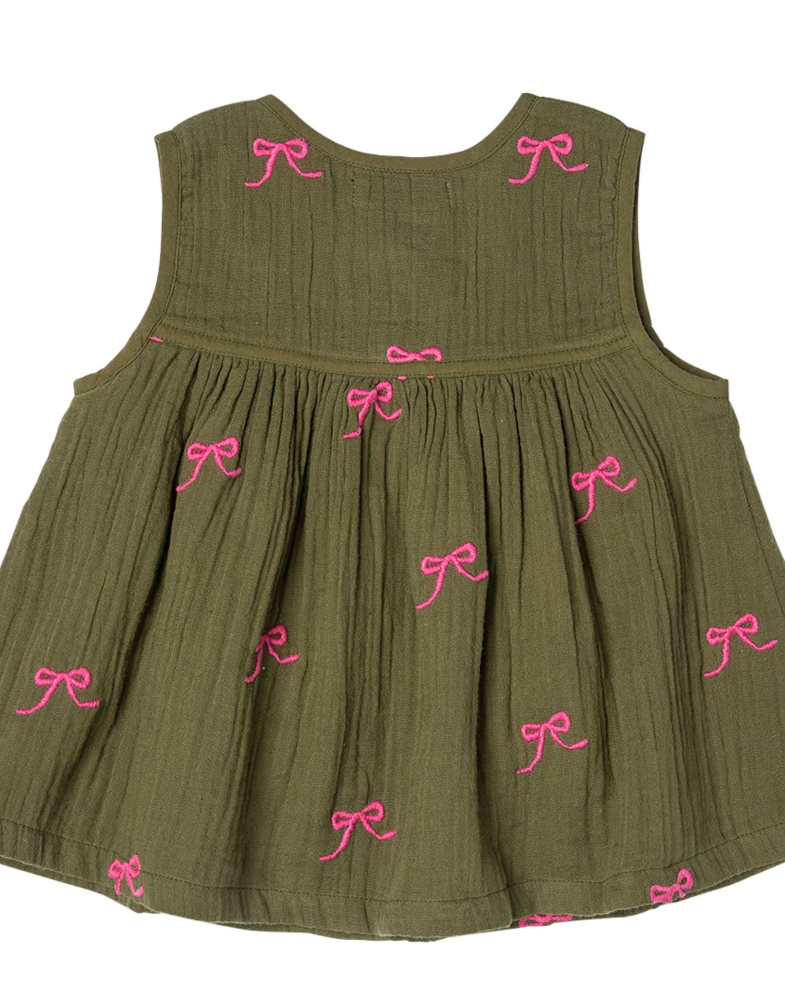 Pink Chicken girls jade top - olive bows